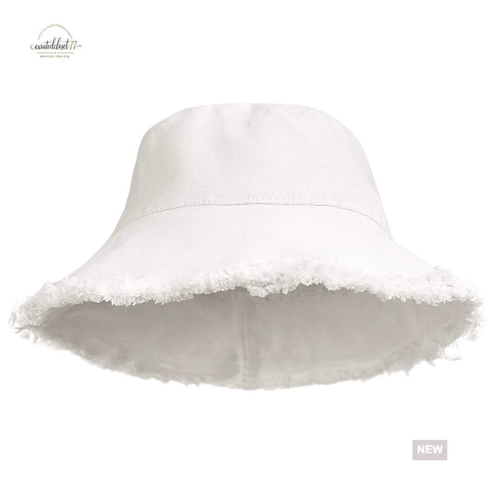 Distressed Canvas Bucket Hat Wide Brim UPF 50+ Sun Protection Foldable